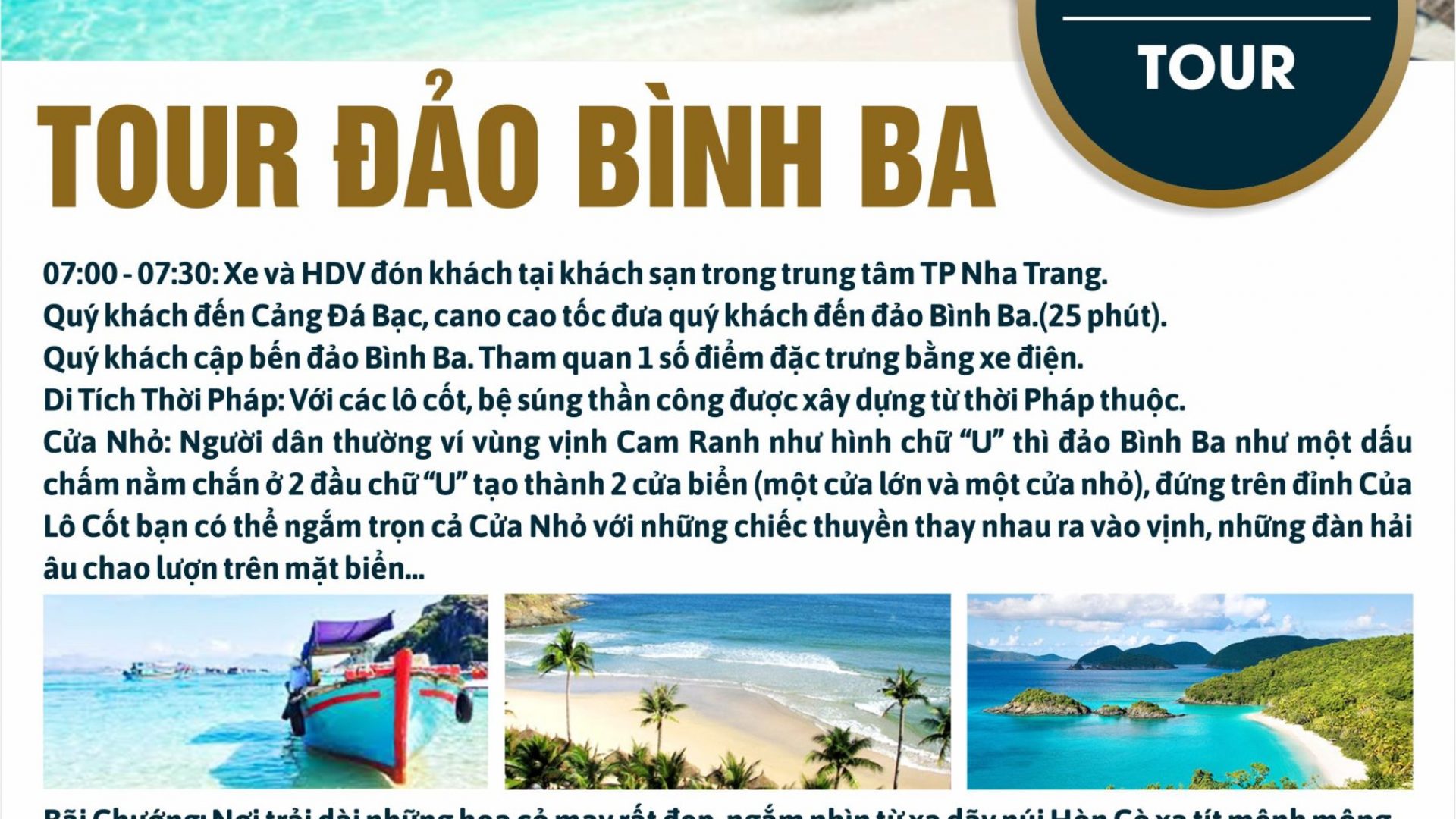 TOUR DAO BINH BA